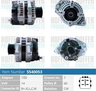 Hoffer H5540053 - Alternatore autozon.pro