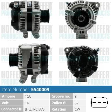 Hoffer H5540009 - Alternatore autozon.pro