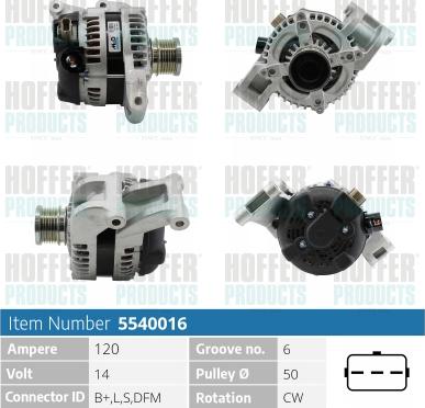 Hoffer H5540016 - Alternatore autozon.pro