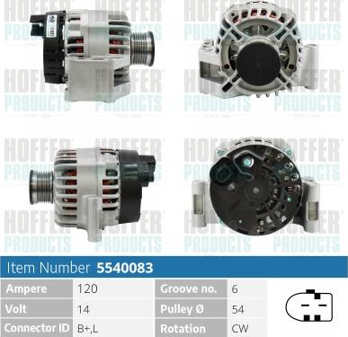 Hoffer H5540083 - Alternatore autozon.pro