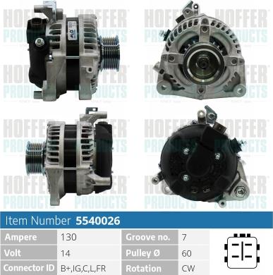 Hoffer H5540026 - Alternatore autozon.pro