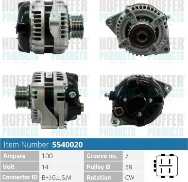 Hoffer H5540020 - Alternatore autozon.pro