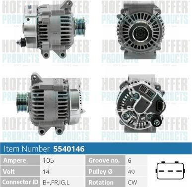 Hoffer H5540146 - Alternatore autozon.pro