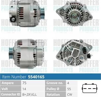 Hoffer H5540165 - Alternatore autozon.pro