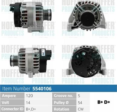 Hoffer H5540106 - Alternatore autozon.pro