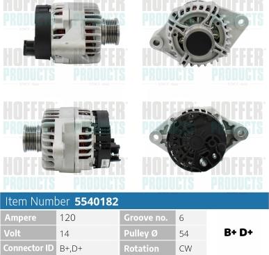 Hoffer H5540182 - Alternatore autozon.pro