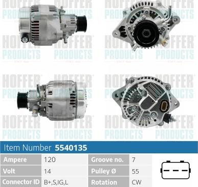 Hoffer H5540135 - Alternatore autozon.pro