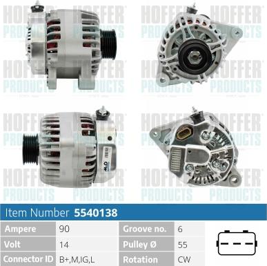 Hoffer H5540138 - Alternatore autozon.pro