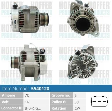 Hoffer H5540120 - Alternatore autozon.pro