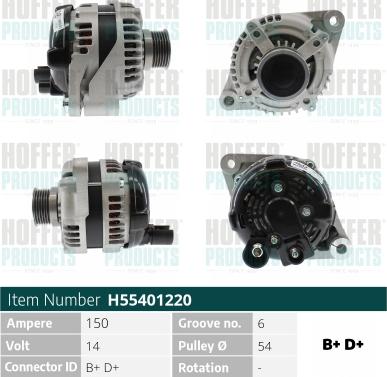 Hoffer H55401220 - Alternatore autozon.pro