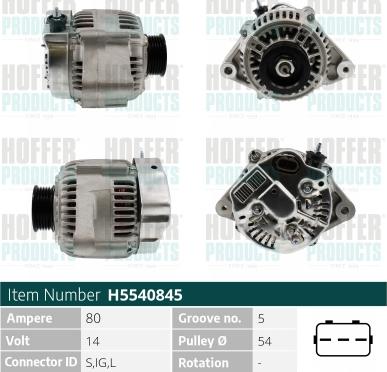 Hoffer H5540845 - Alternatore autozon.pro