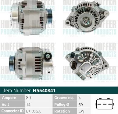 Hoffer H5540841 - Alternatore autozon.pro