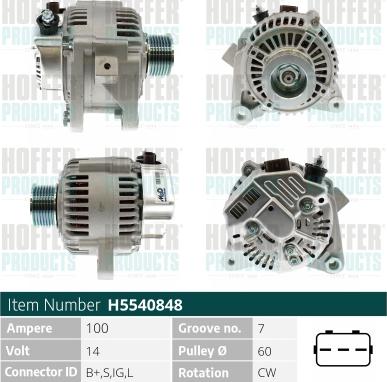 Hoffer H5540848 - Alternatore autozon.pro