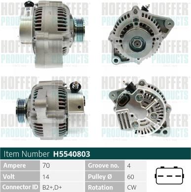 Hoffer H5540803 - Alternatore autozon.pro