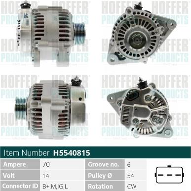 Hoffer H5540815 - Alternatore autozon.pro