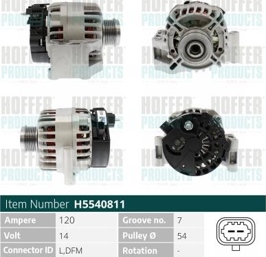 Hoffer H5540811 - Alternatore autozon.pro