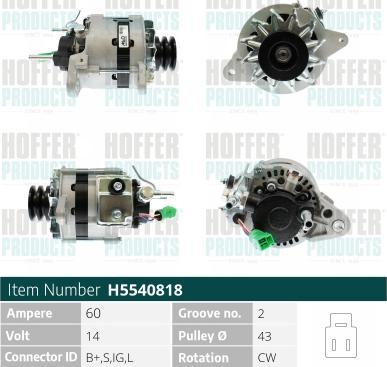 Hoffer H5540818 - Alternatore autozon.pro