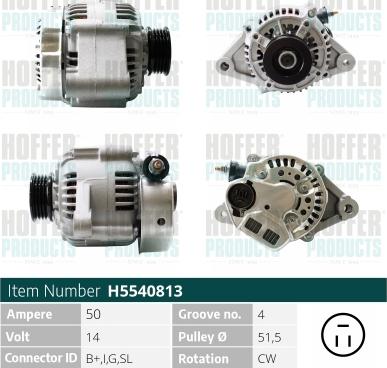 Hoffer H5540813 - Alternatore autozon.pro