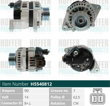 Hoffer H5540812 - Alternatore autozon.pro