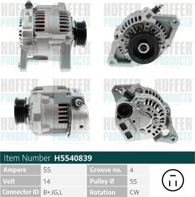 Hoffer H5540839 - Alternatore autozon.pro