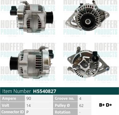 Hoffer H5540827 - Alternatore autozon.pro