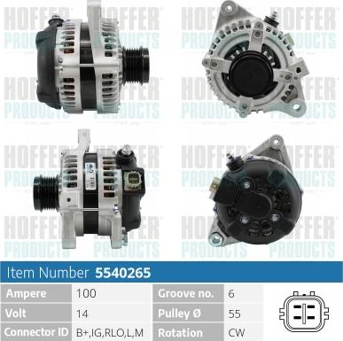 Hoffer H5540265 - Alternatore autozon.pro