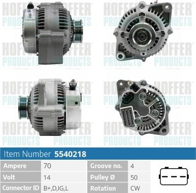 Hoffer H5540218 - Alternatore autozon.pro