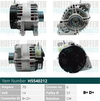 Hoffer H5540212 - Alternatore autozon.pro