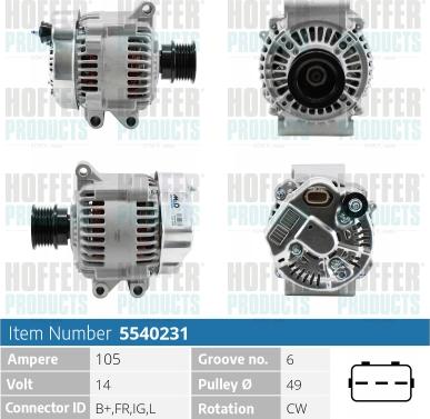 Hoffer H5540231 - Alternatore autozon.pro