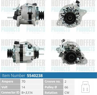 Hoffer H5540238 - Alternatore autozon.pro