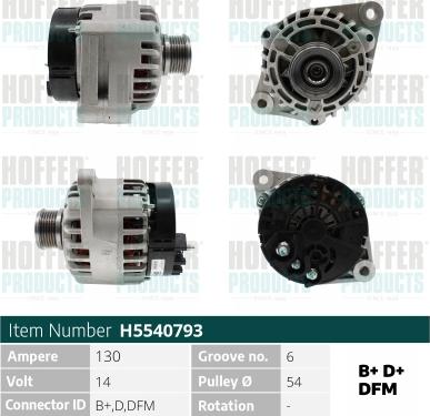 Hoffer H5540793 - Alternatore autozon.pro