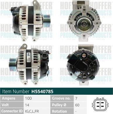 Hoffer H5540785 - Alternatore autozon.pro