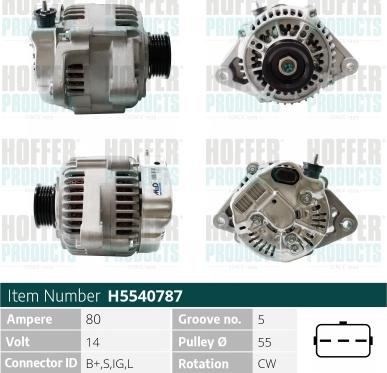 Hoffer H5540787 - Alternatore autozon.pro