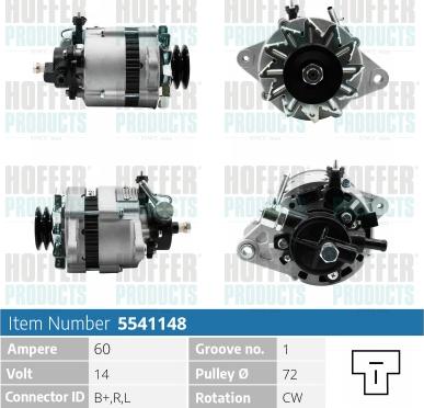 Hoffer H5541148 - Alternatore autozon.pro