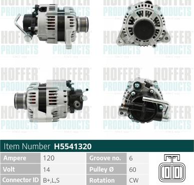 Hoffer H5541320G - Alternatore autozon.pro