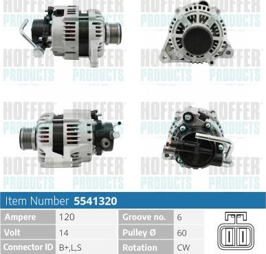 Hoffer H5541320 - Alternatore autozon.pro