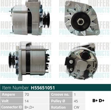 Hoffer H55651051 - Alternatore autozon.pro