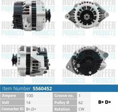 Hoffer H5560452 - Alternatore autozon.pro