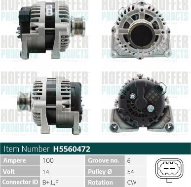 Hoffer H5560472 - Alternatore autozon.pro