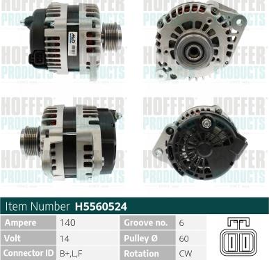 Hoffer H5560524 - Alternatore autozon.pro