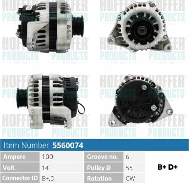 Hoffer H5560074 - Alternatore autozon.pro