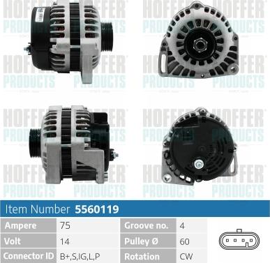 Hoffer H5560119 - Alternatore autozon.pro