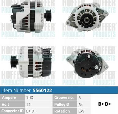 Hoffer H5560122 - Alternatore autozon.pro