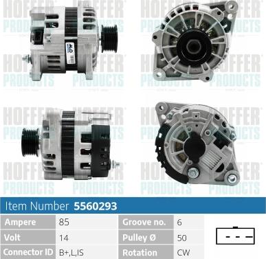 Hoffer H5560293 - Alternatore autozon.pro