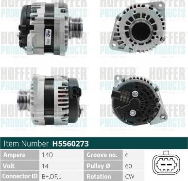 Hoffer H5560273 - Alternatore autozon.pro