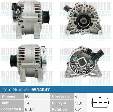 Hoffer H5514047 - Alternatore autozon.pro