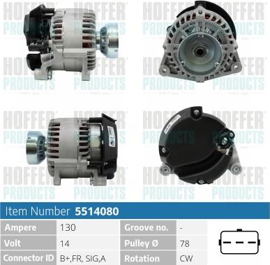 Hoffer H5514080 - Alternatore autozon.pro