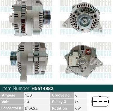 Hoffer H5514882 - Alternatore autozon.pro