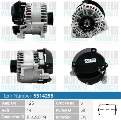 Hoffer H5514258 - Alternatore autozon.pro