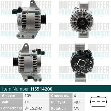 Hoffer H5514200 - Alternatore autozon.pro